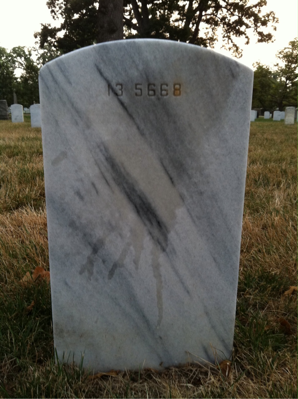 Back of headstone — W Adsit