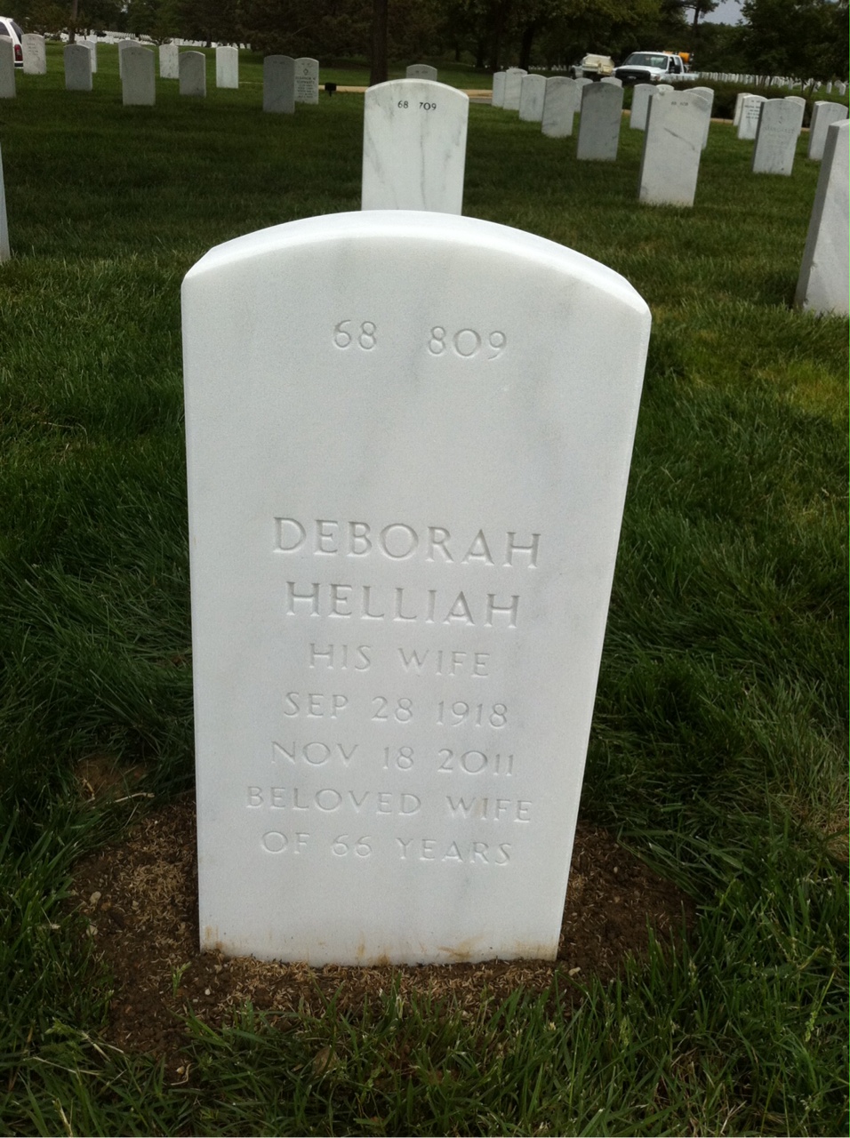 Back of headstone — I Hoffman