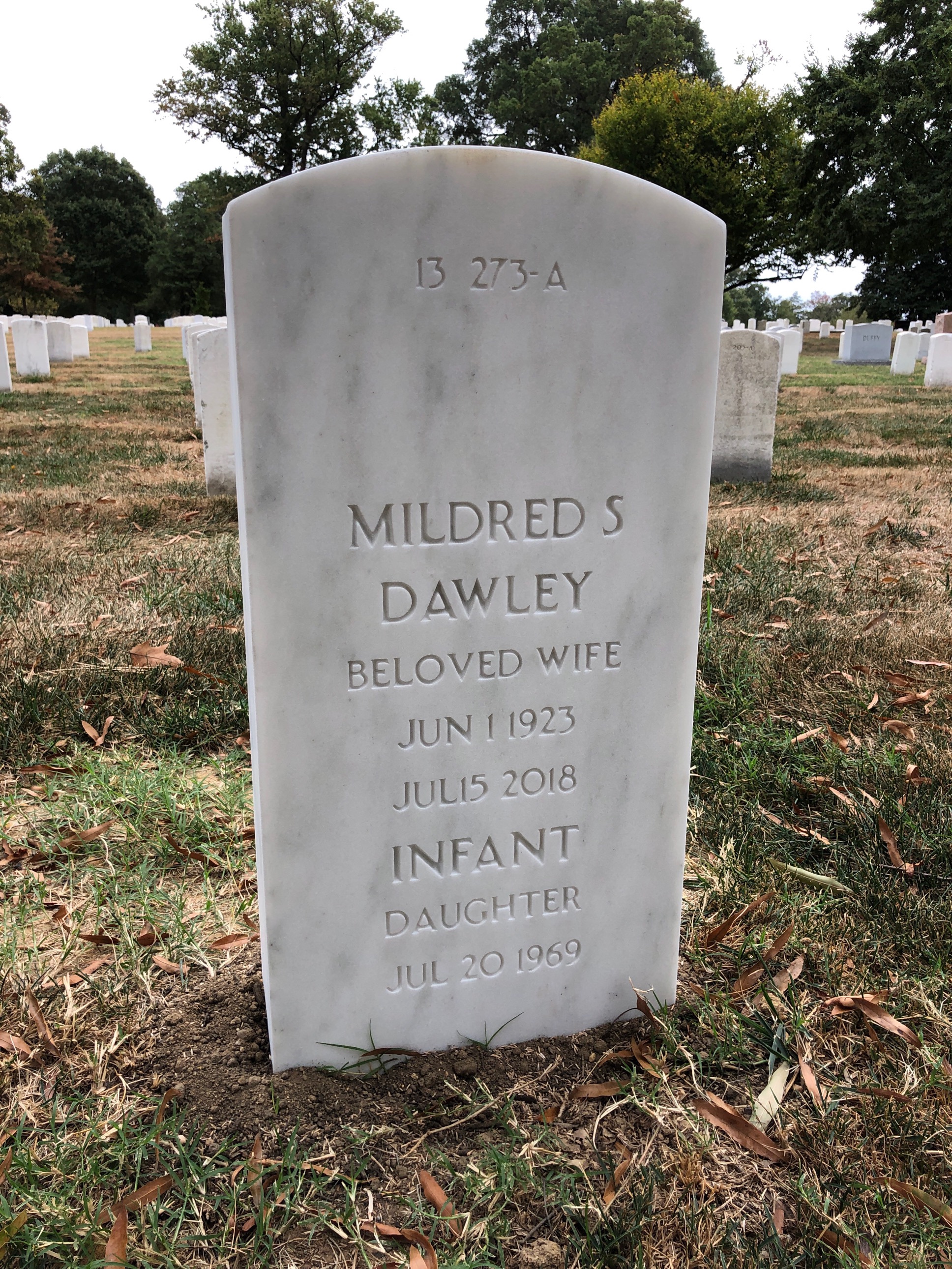 Back of headstone — George Dawley