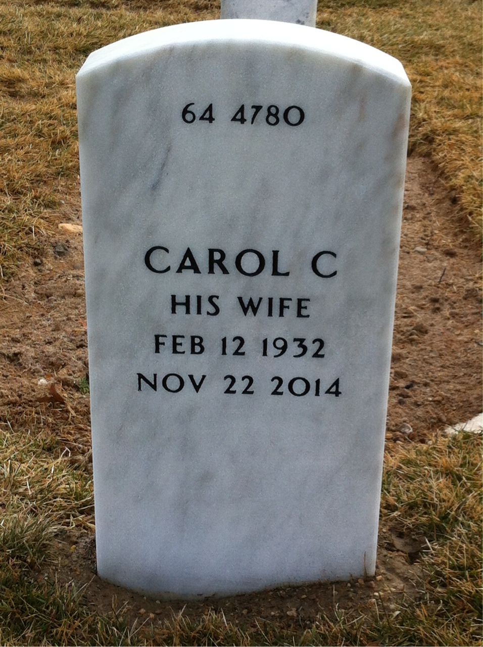 Back of headstone — Charles Lee