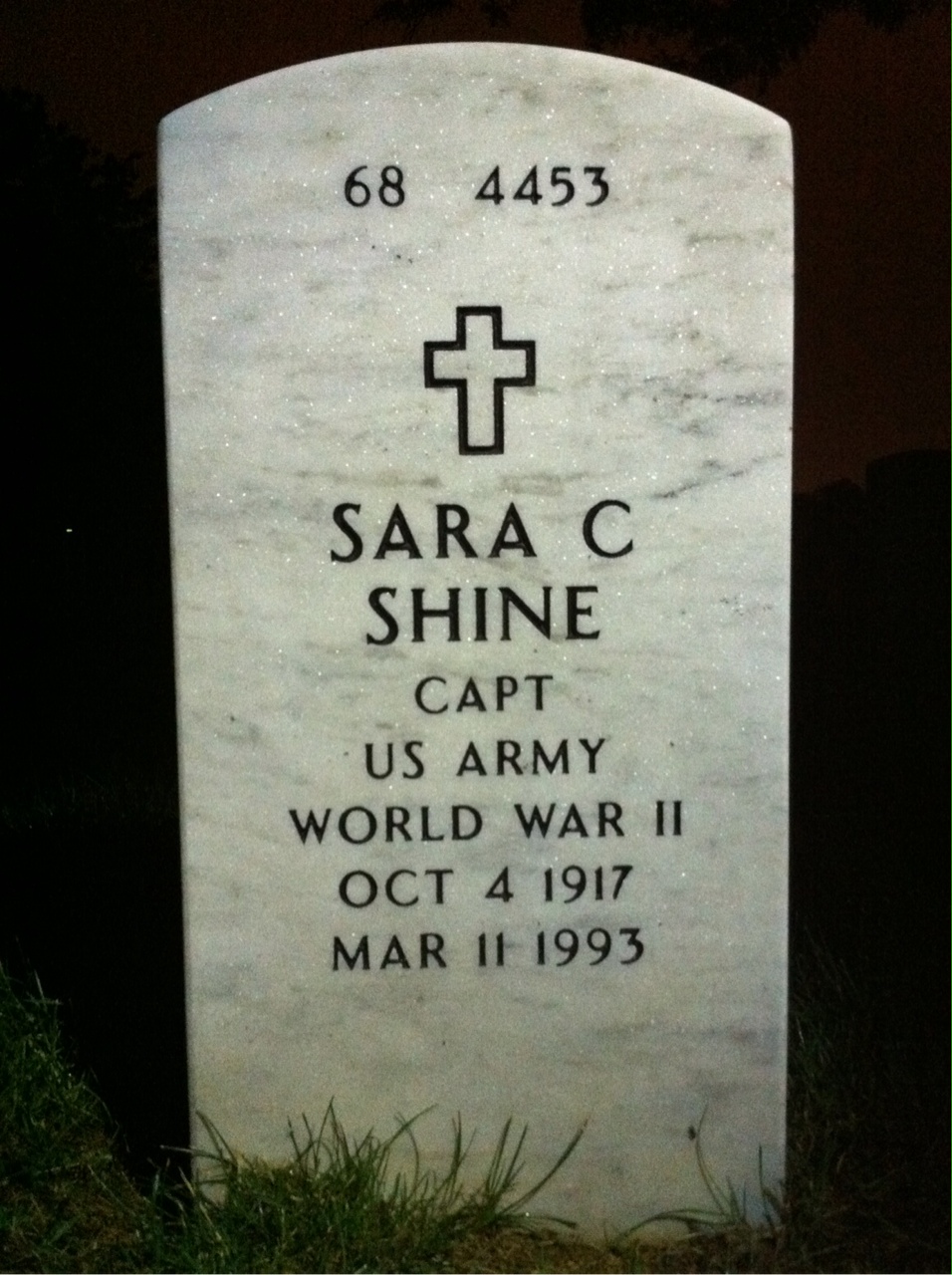 Back of headstone — Louis Shine