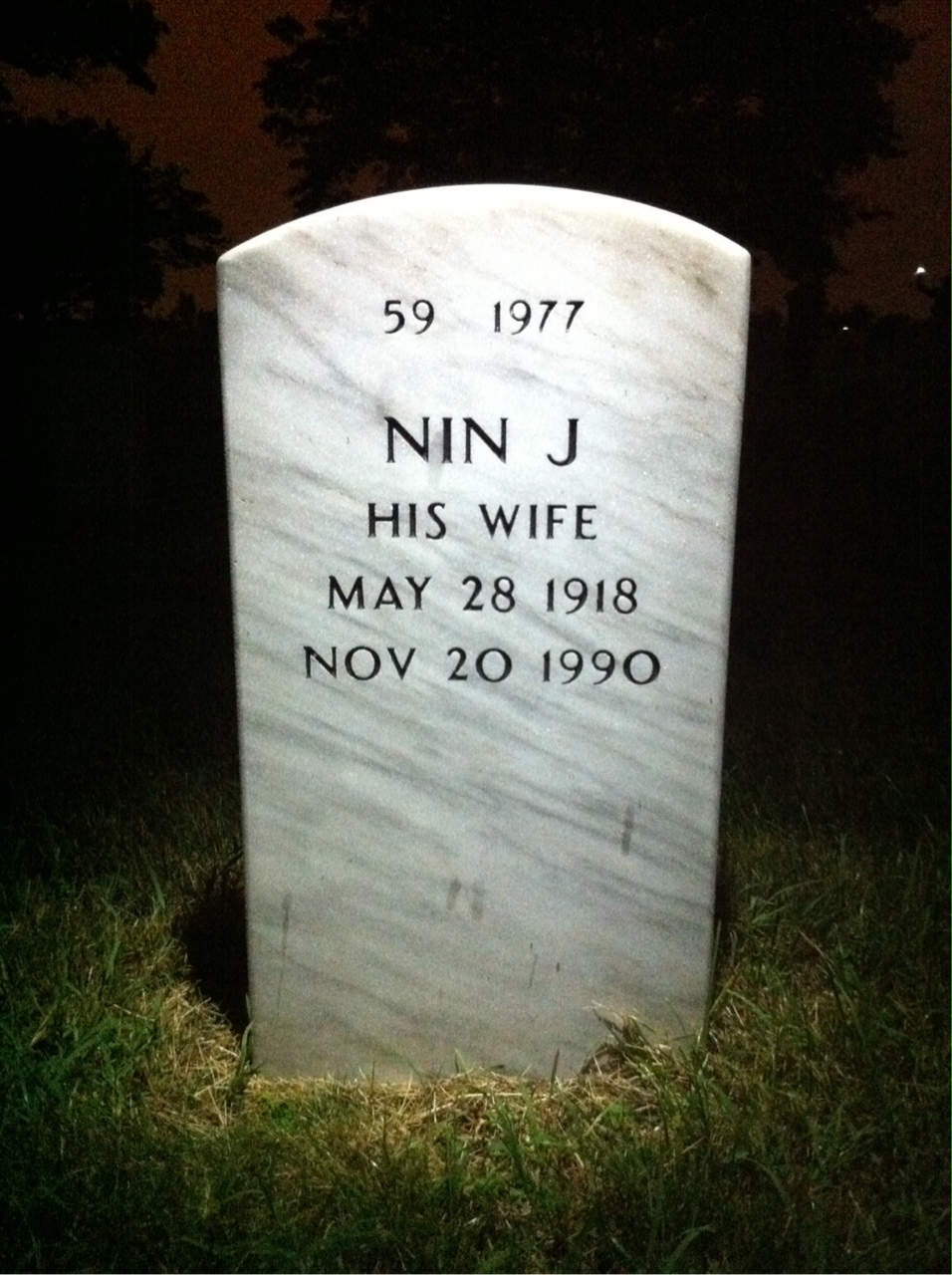Back of headstone — Charles Loring