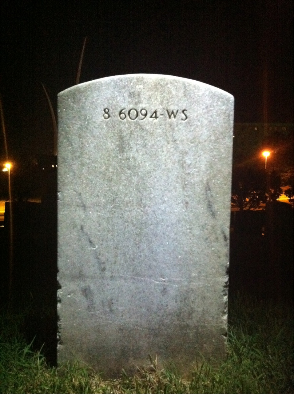 Back of headstone — James Blake