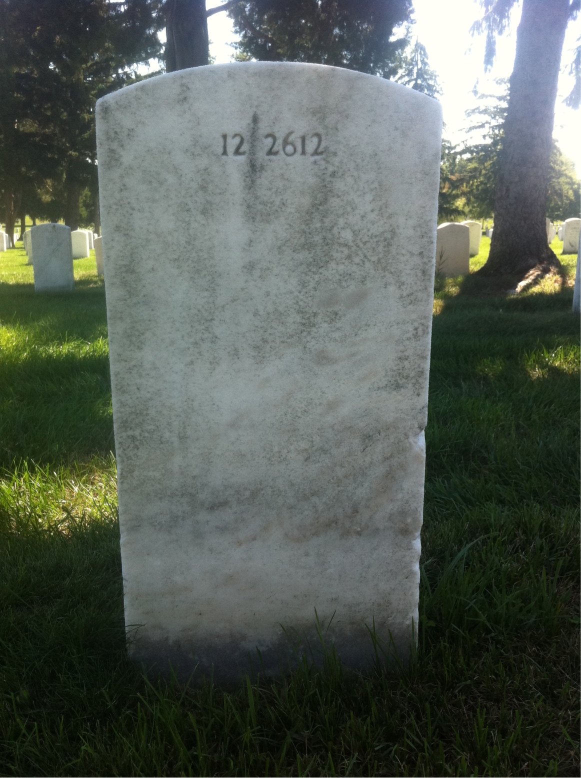 Back of headstone — Edward Aberg