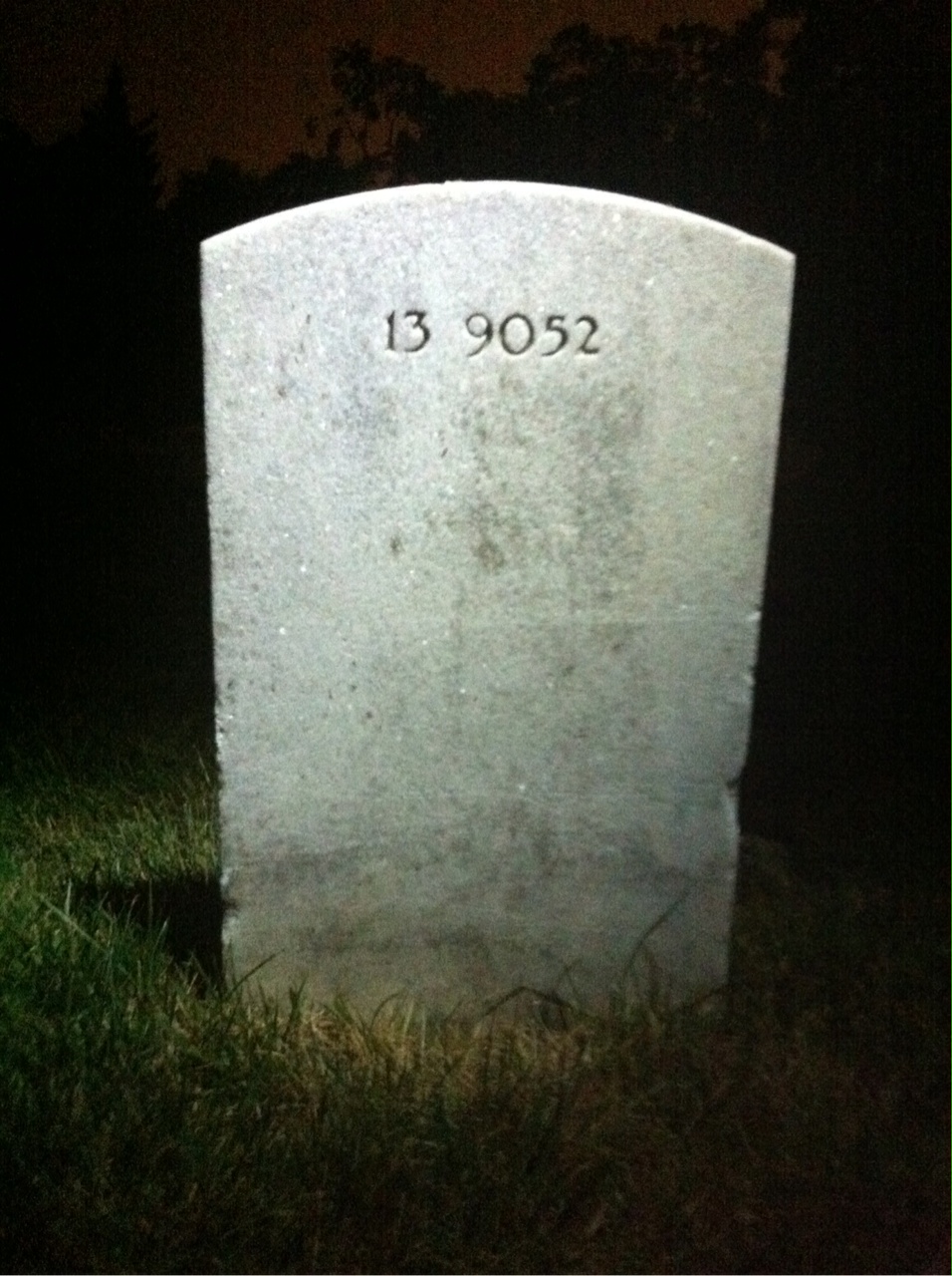 Back of headstone — Henry Mitchell
