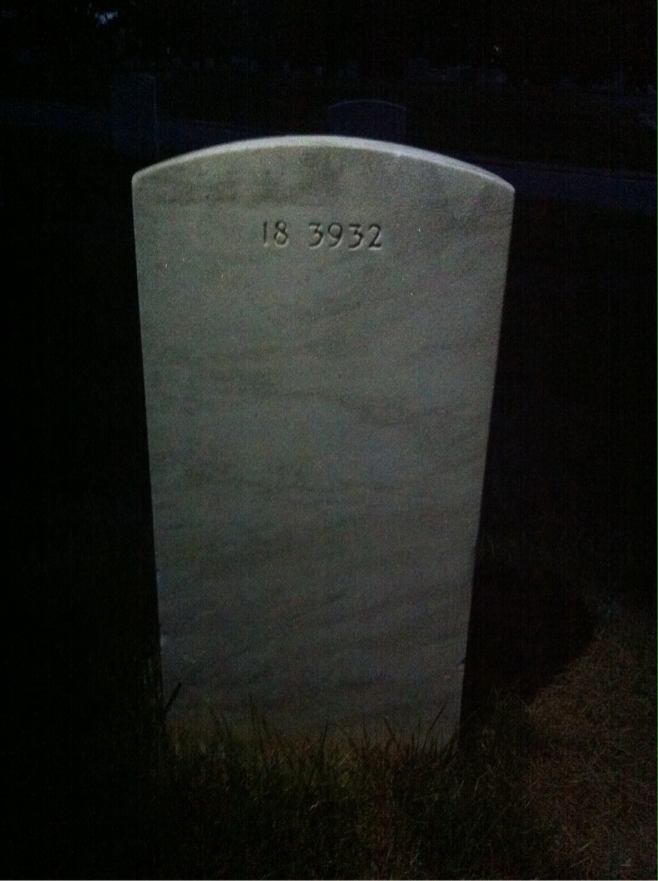 Back of headstone — Gilbert Montgomery