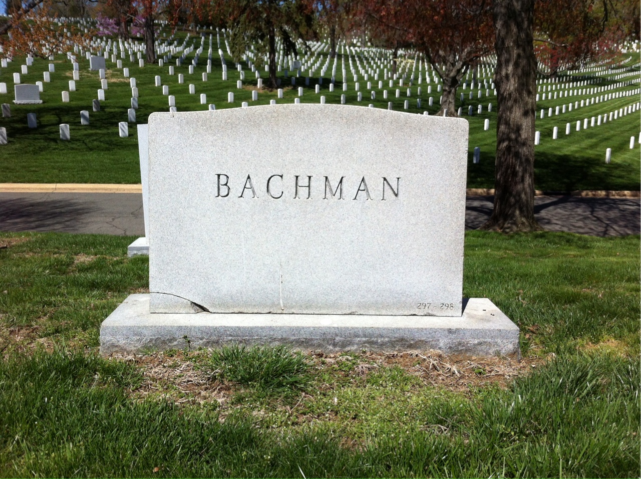 Back of headstone — David Bachman