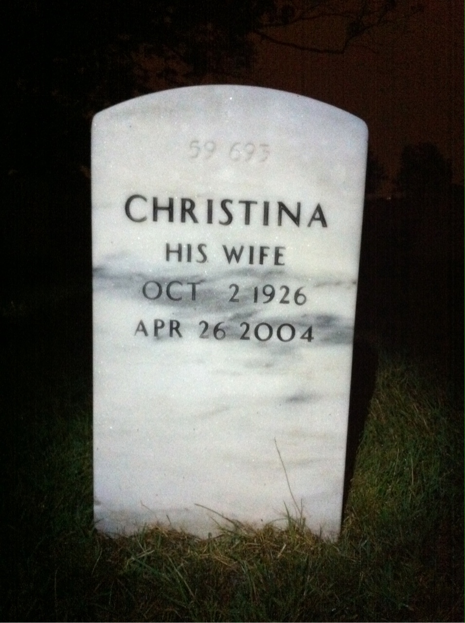 Back of headstone — Nicholas Masters