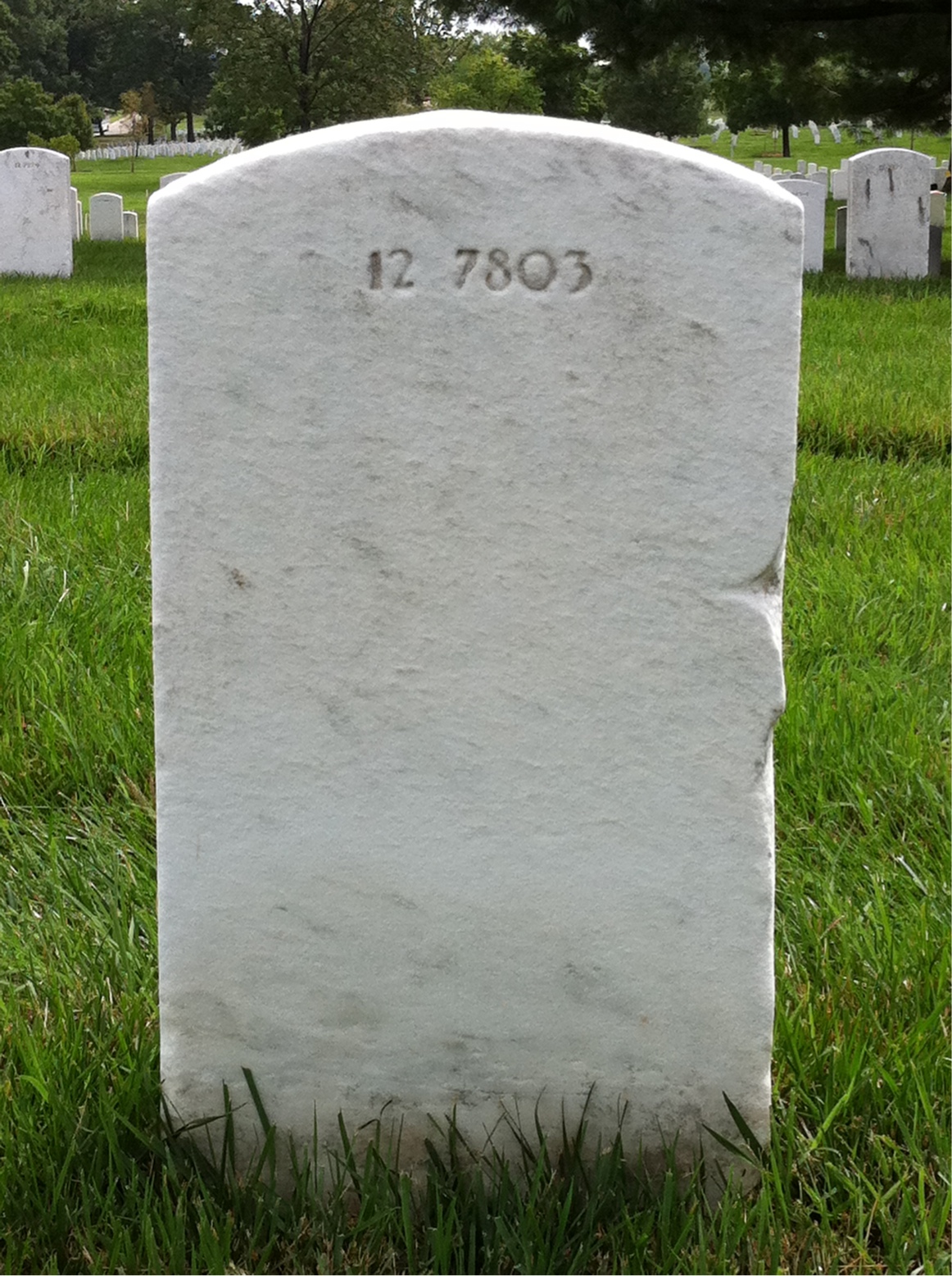 Back of headstone — John Mooney