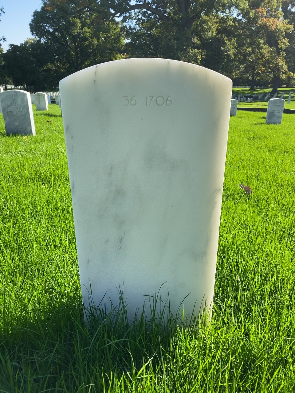 Back of headstone — David Allard
