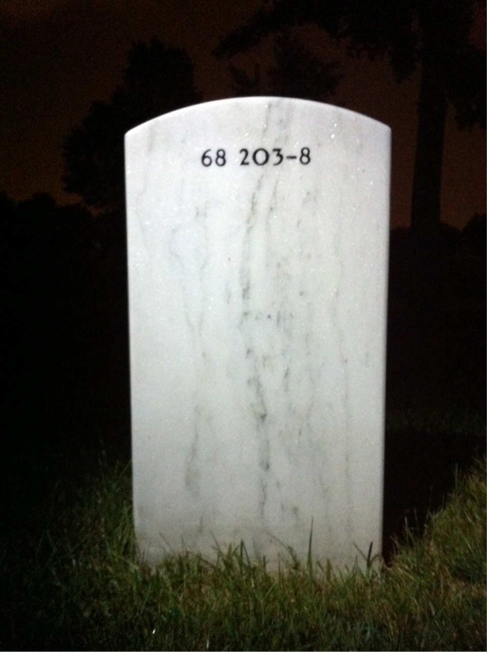 Back of headstone — Willie Grace