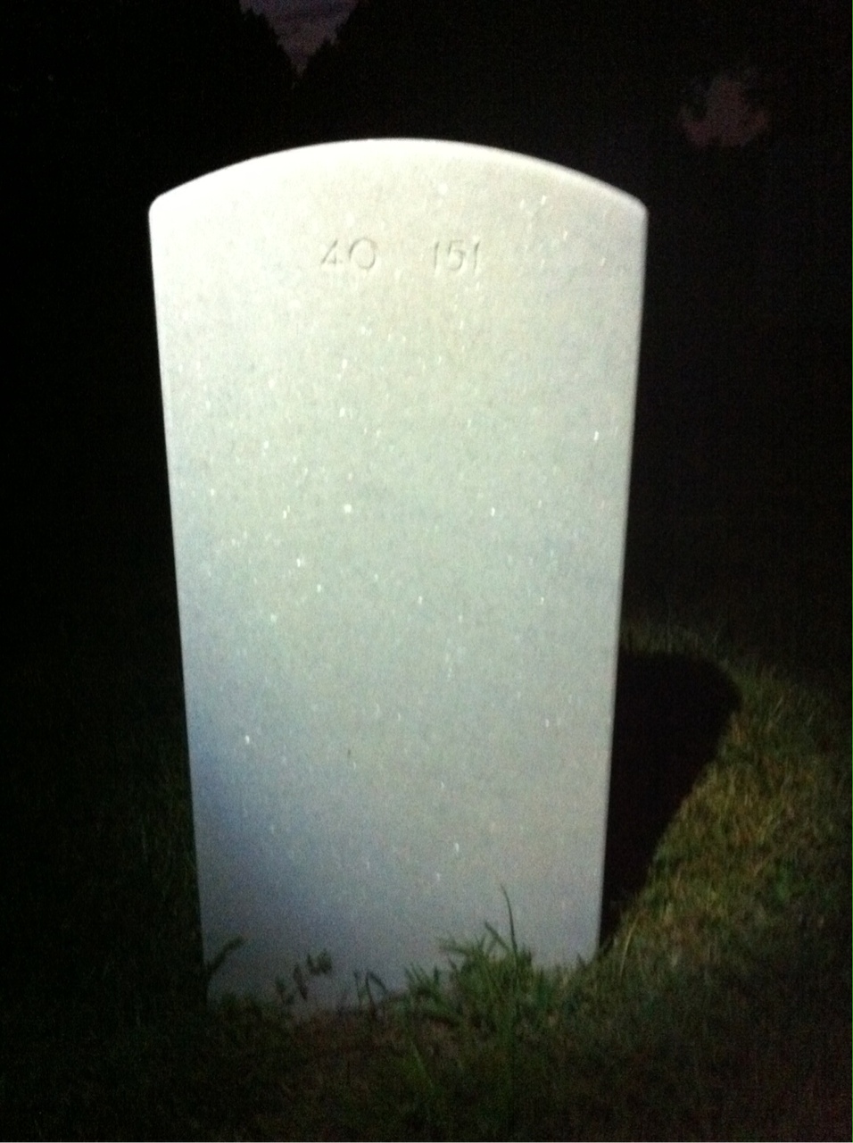 Back of headstone — Albert Adams