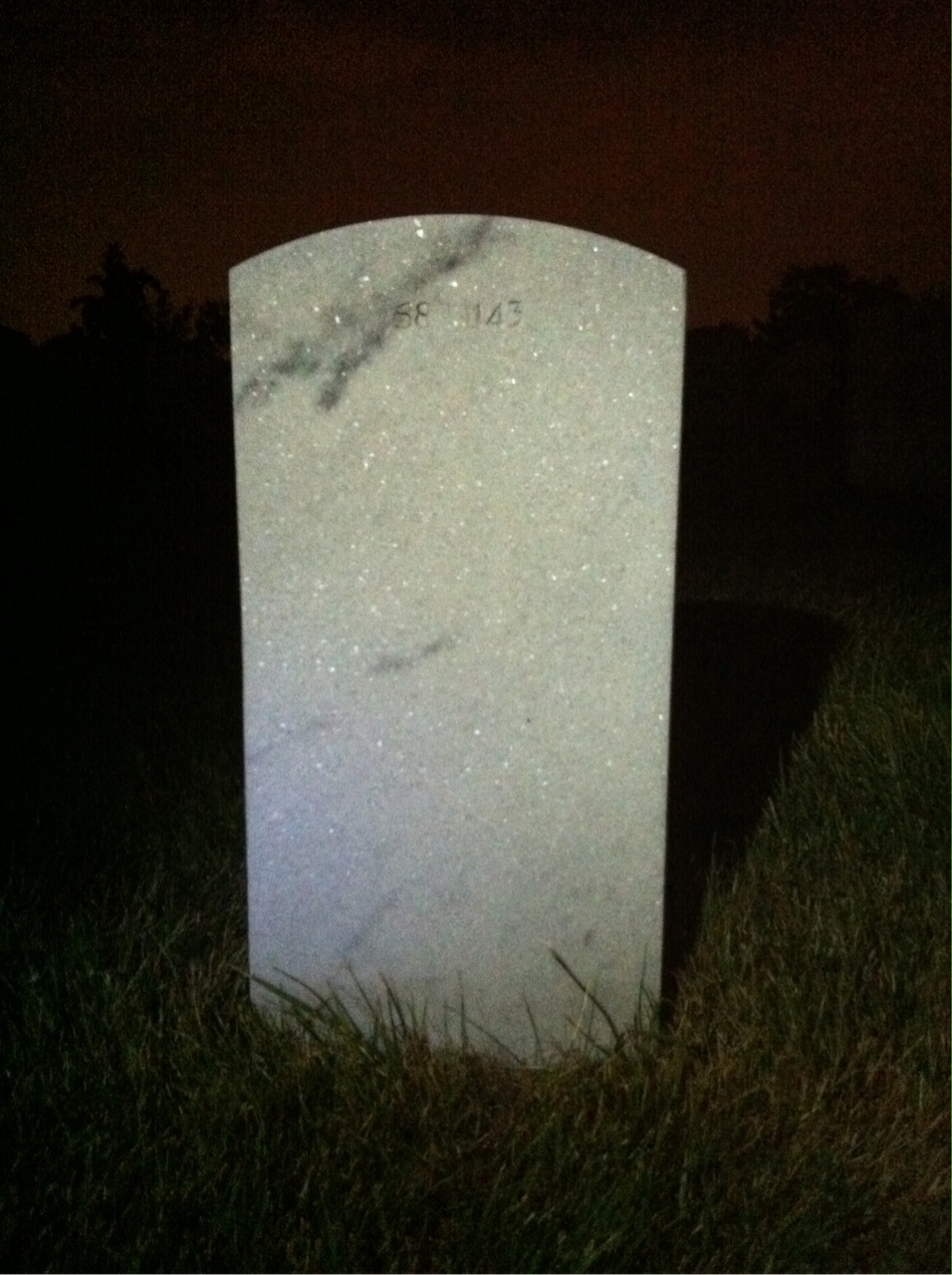 Back of headstone — Walter Eugene Marmor