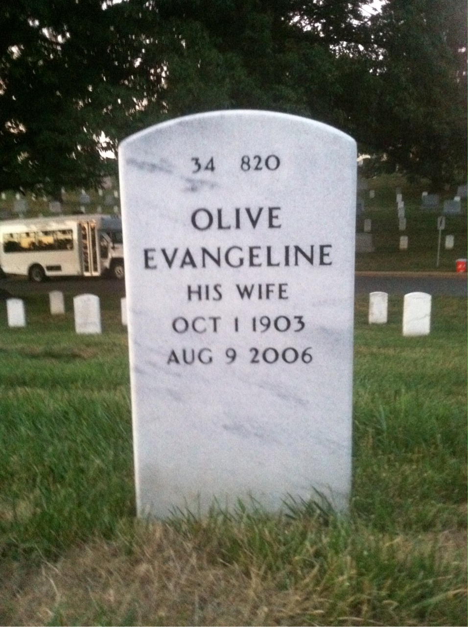 Back of headstone — John Flynn