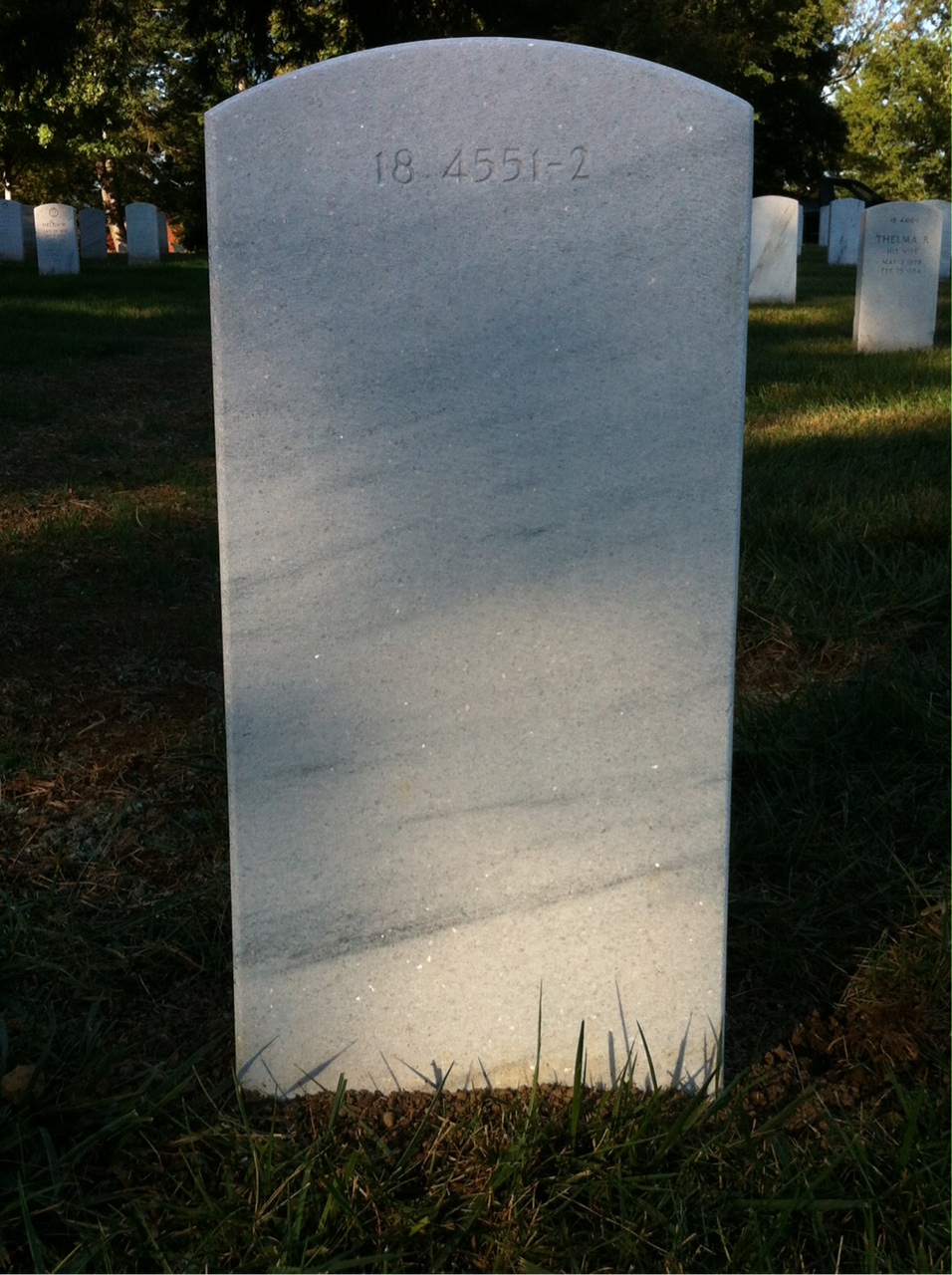 Back of headstone — William S Pearsall