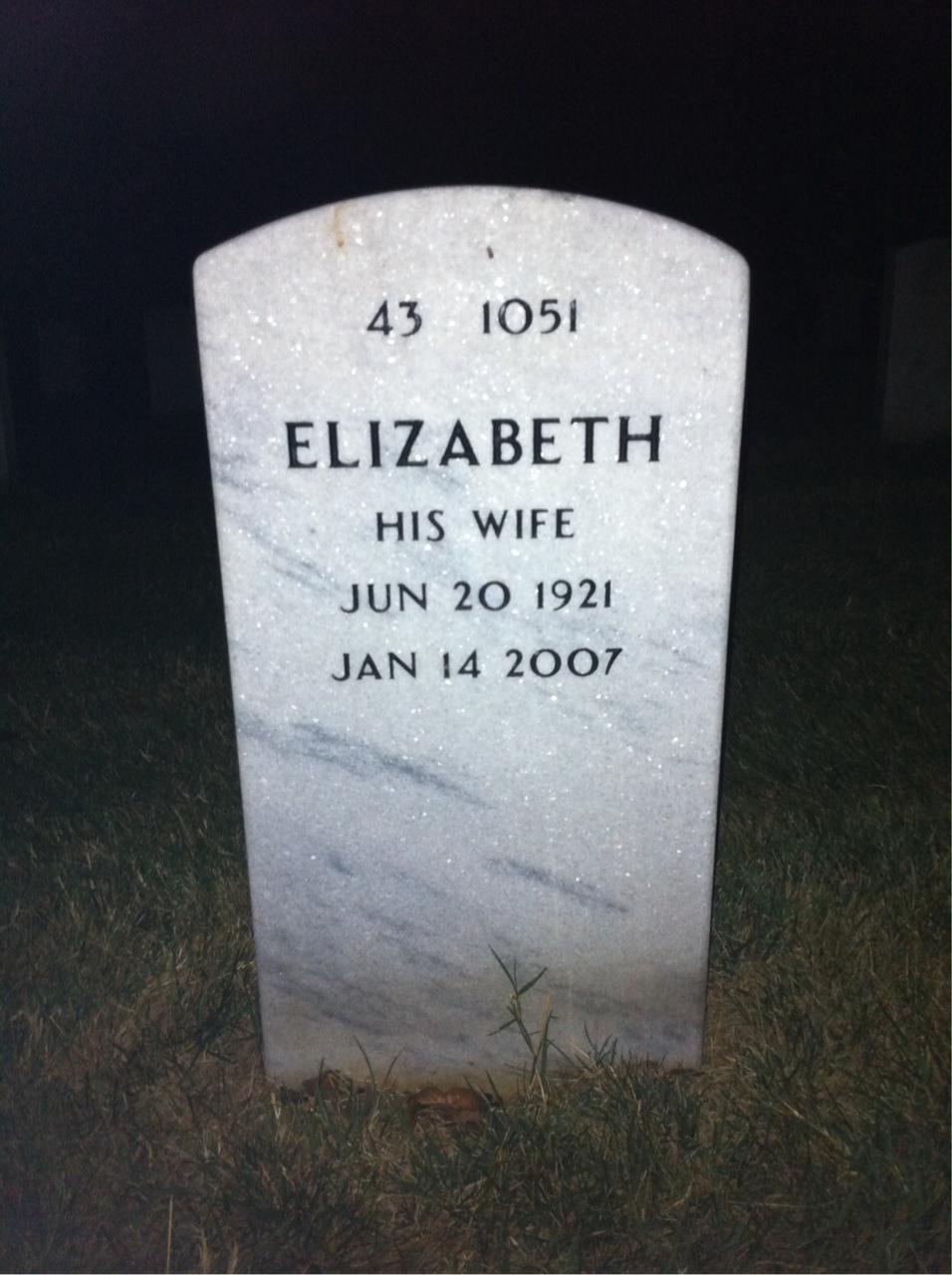 Back of headstone — Andrew Wright