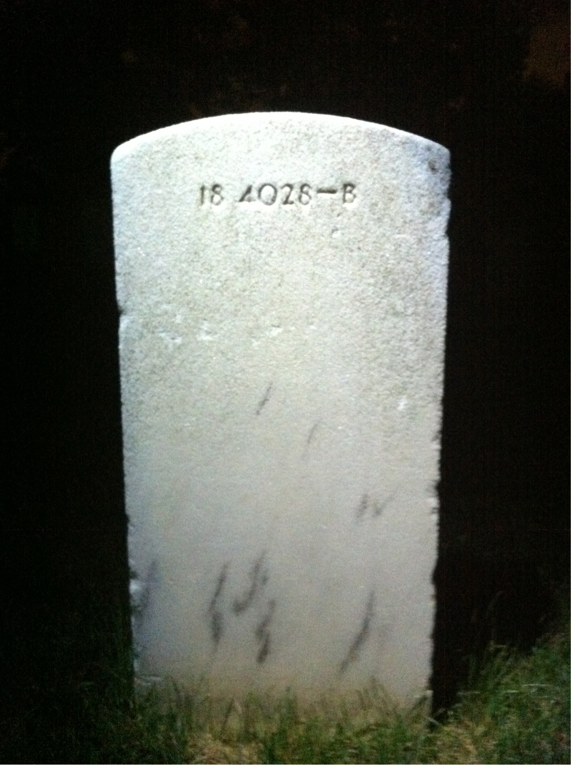 Back of headstone — William A Poindexter