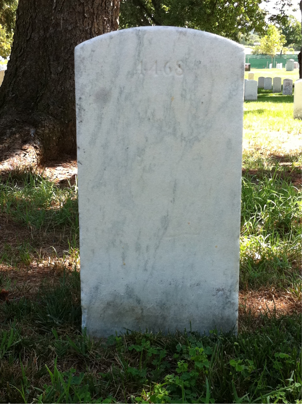 Back of headstone — Frederick Mostyn