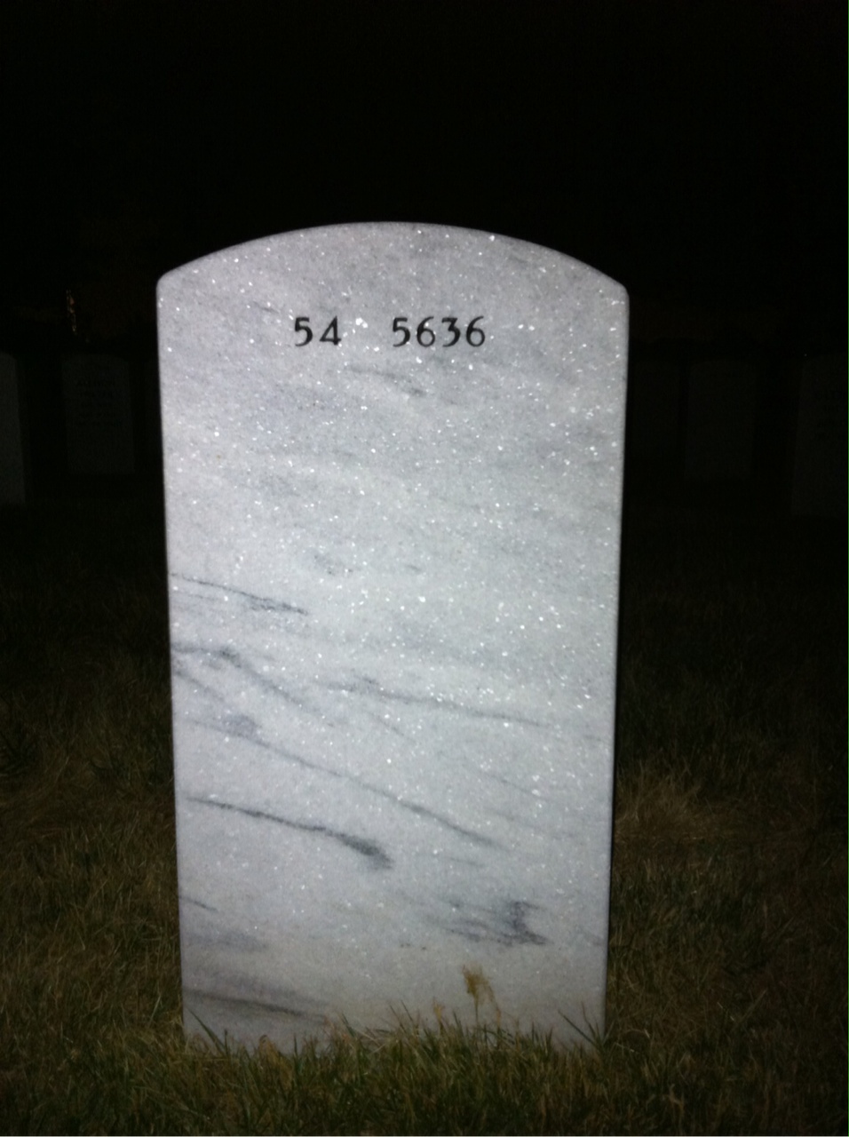 Back of headstone — Raymond Johnson