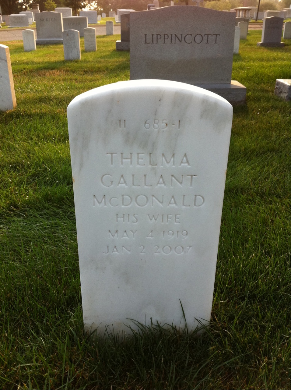Back of headstone — John Gallant