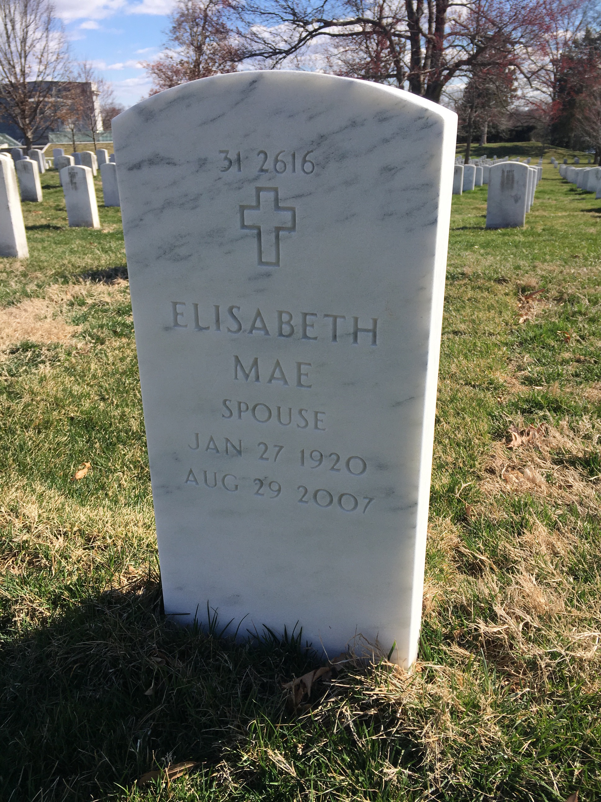 Back of headstone — Ellis Mumford