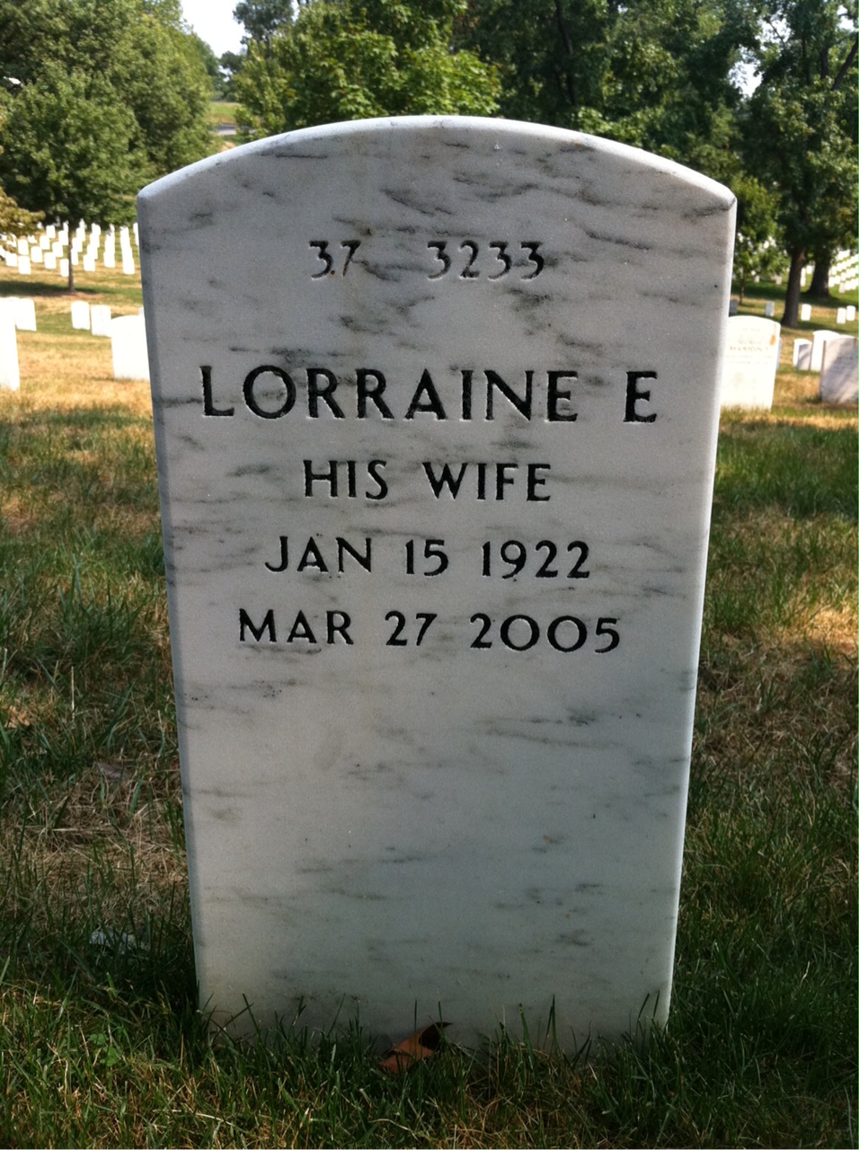 Back of headstone — Clifford Laing