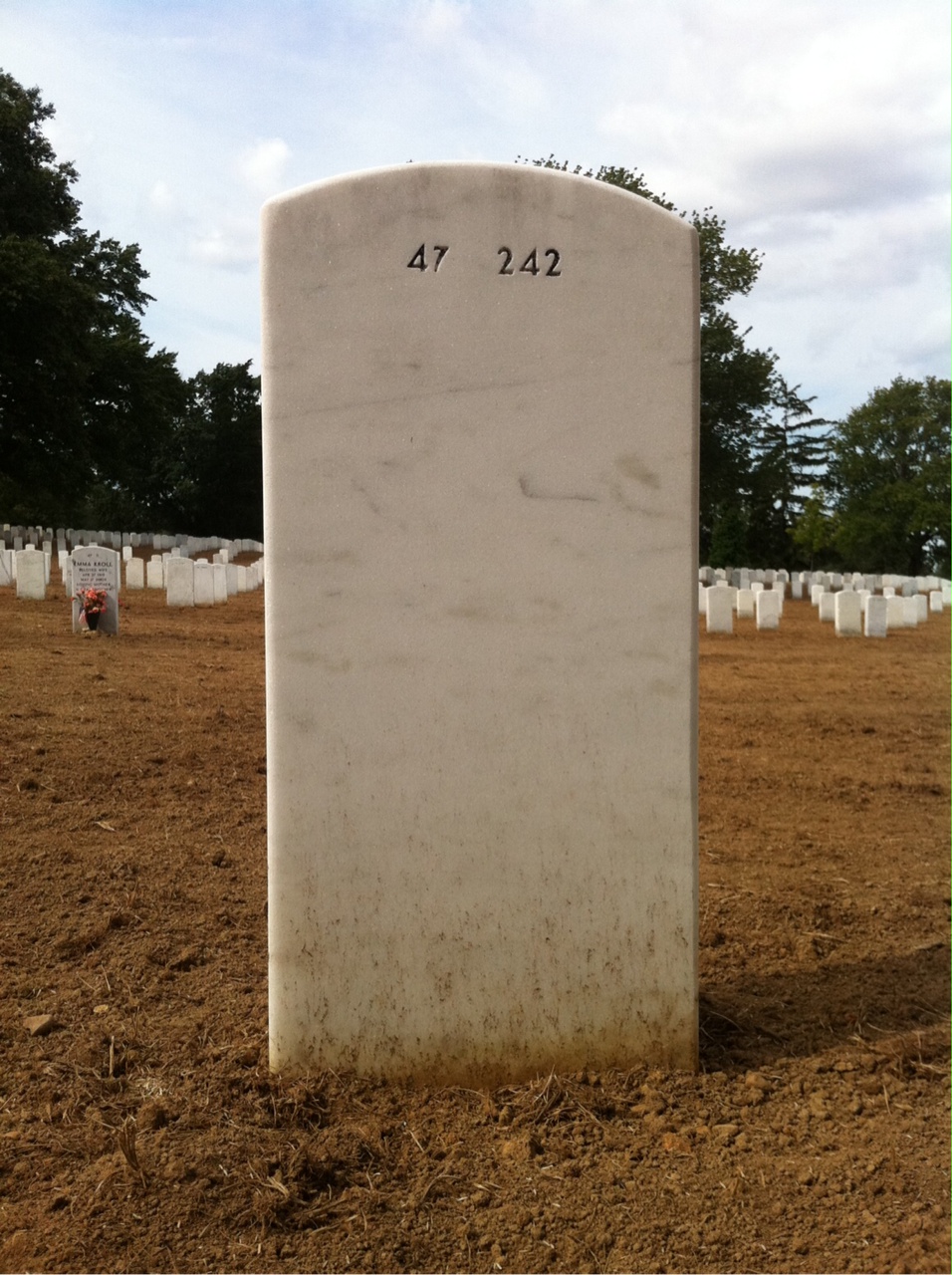 Back of headstone — Ricky Volkman