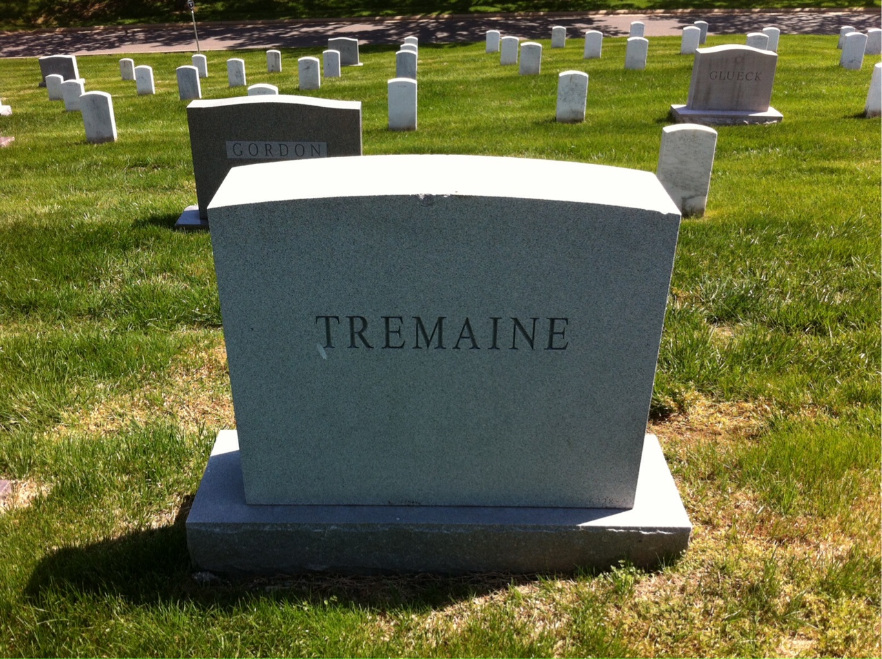 Back of headstone — Mark Tremaine