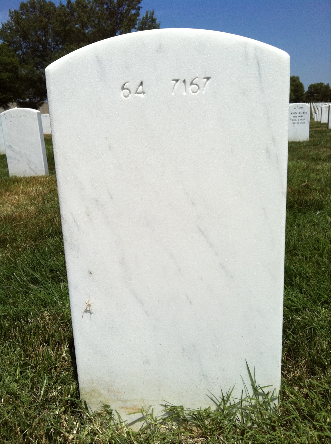 Back of headstone — Fleming Mathews