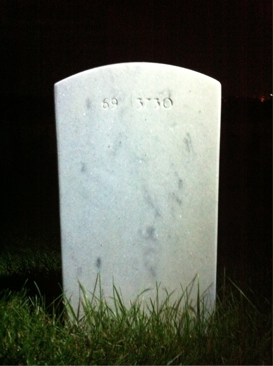 Back of headstone — Alfred Thomas