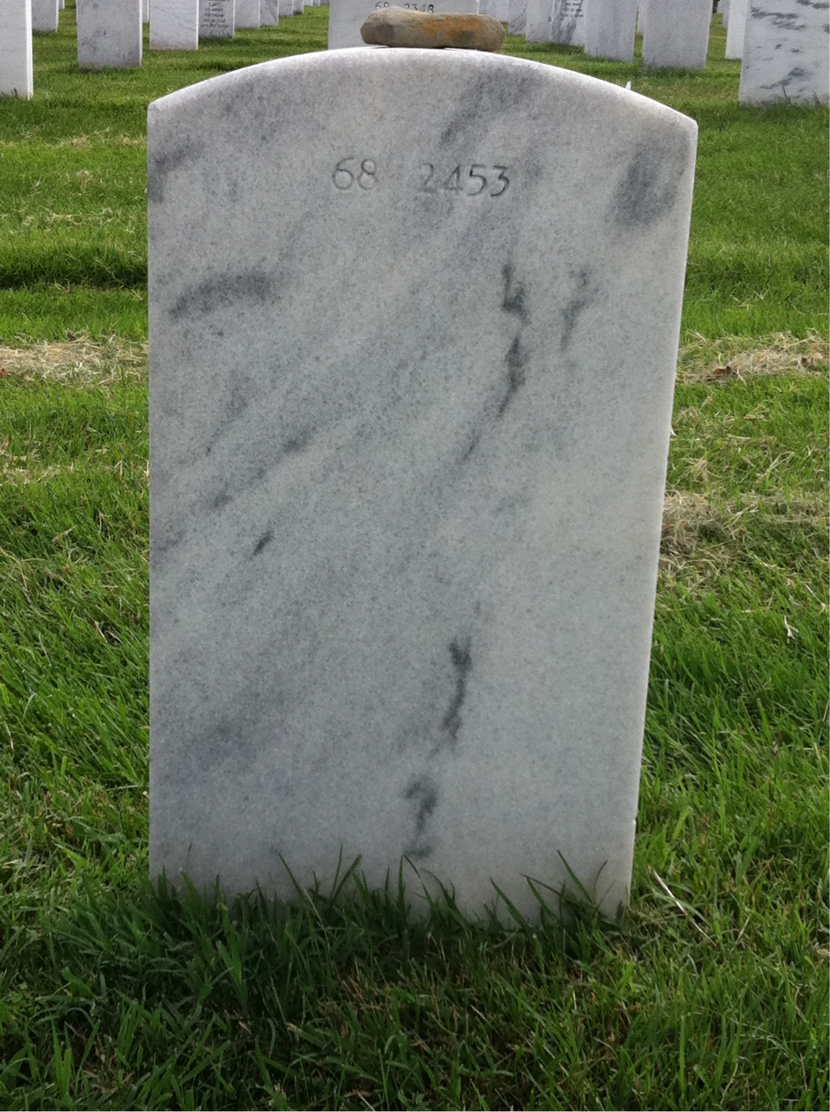 Back of headstone — Thomas Baker
