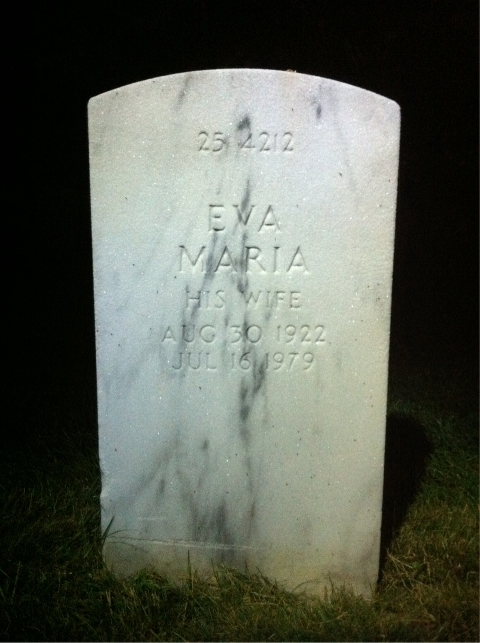 Back of headstone — Eva Beezley