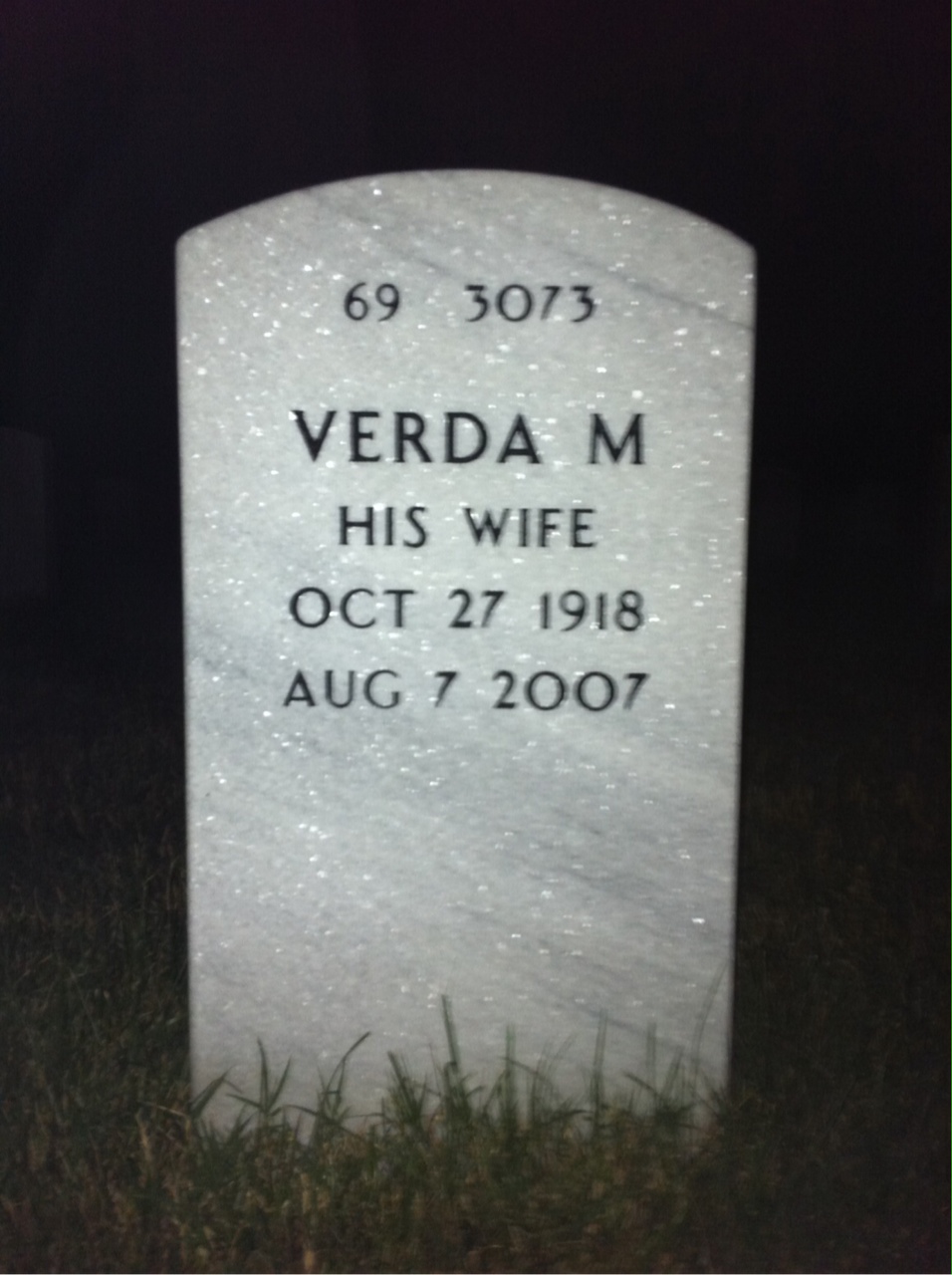 Back of headstone — Emmett Allcorn