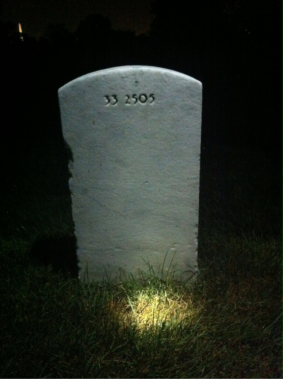 Back of headstone — James Alexander