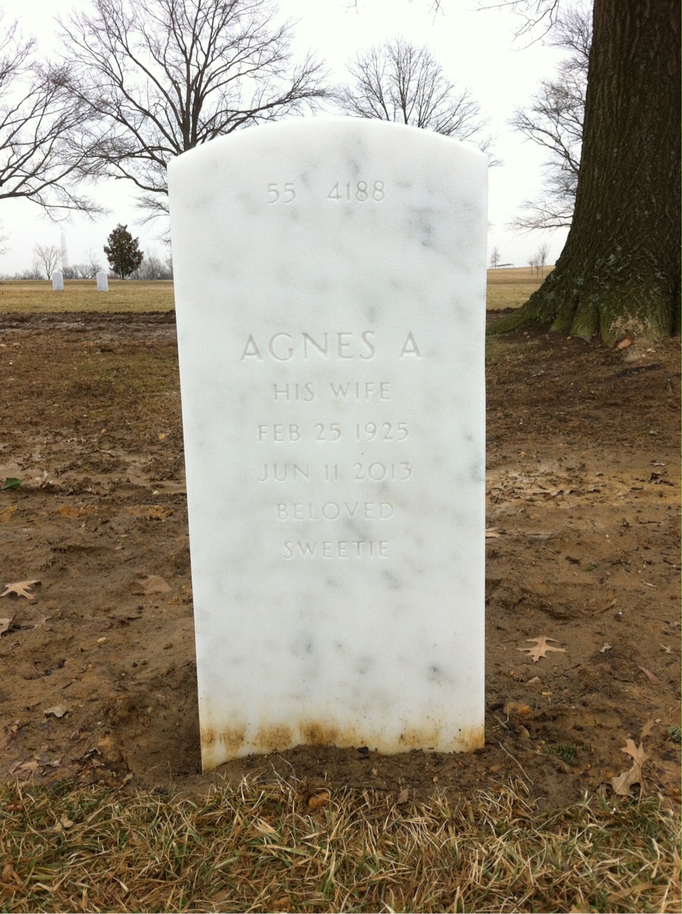 Back of headstone — Agnes Kaczorowski