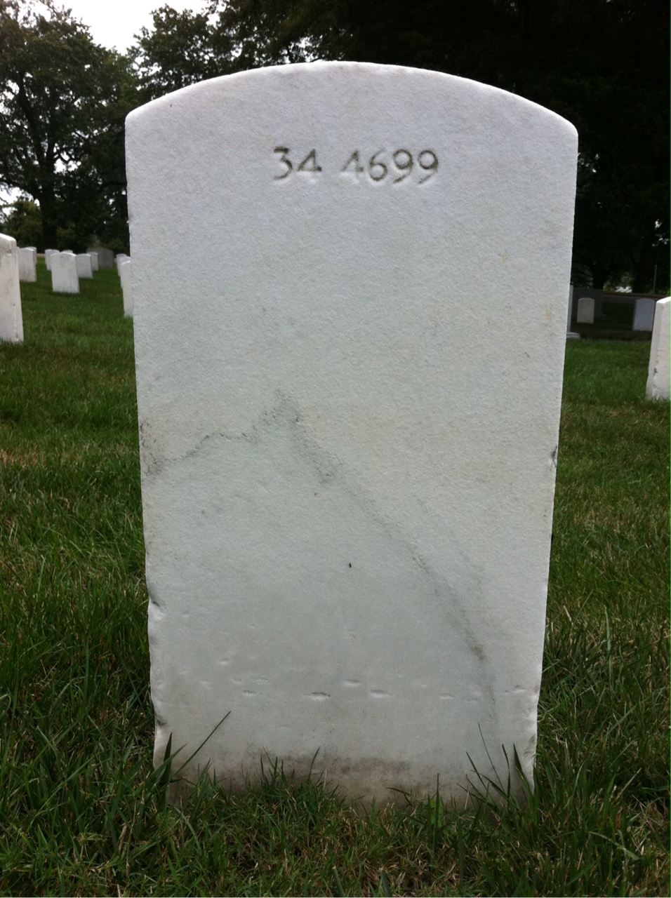 Back of headstone — James Ashford