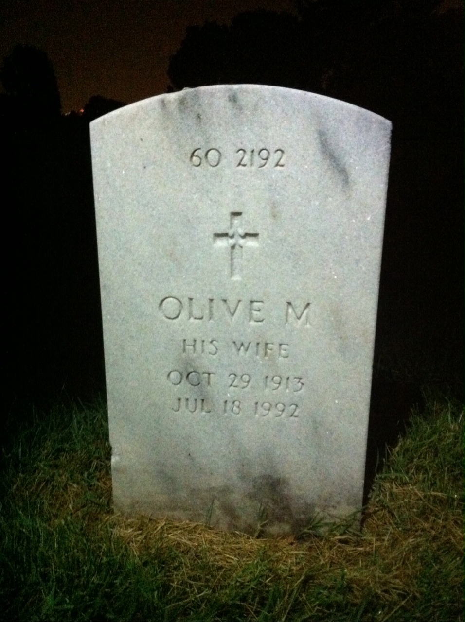 Back of headstone — Robert C Green