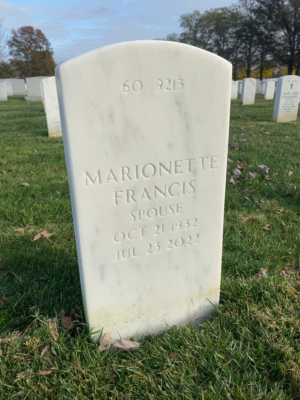 Back of headstone — George Earnest