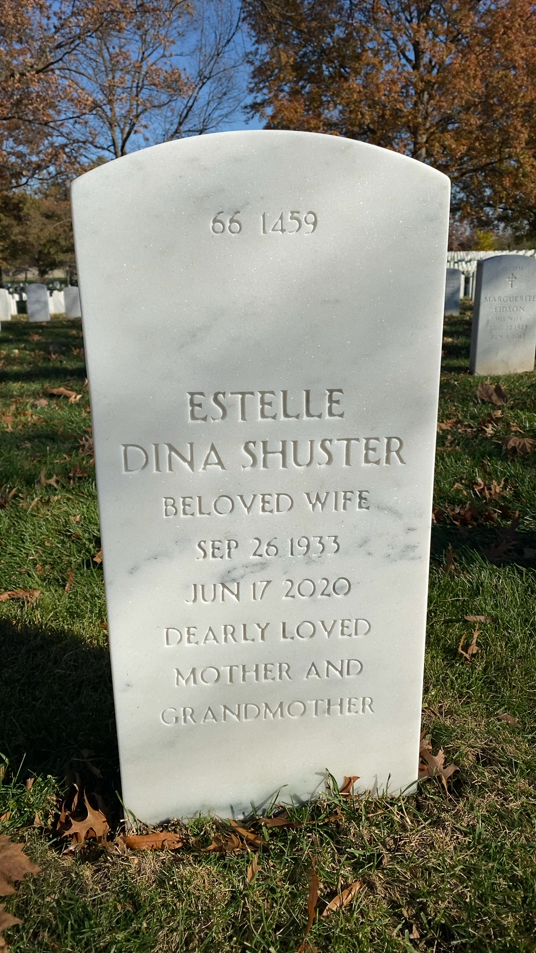 Back of headstone — Russell Marlor