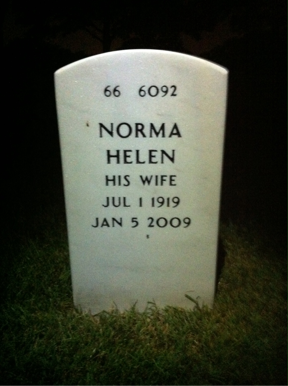 Back of headstone — Lawrence Lusk