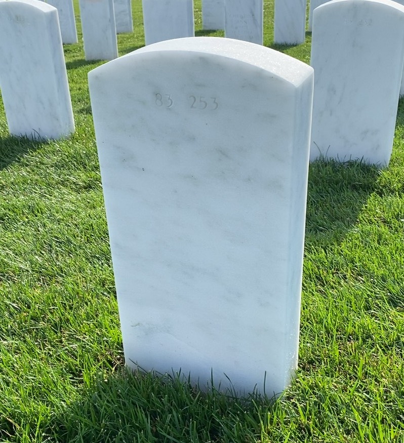 Back of headstone — Theron Bailey