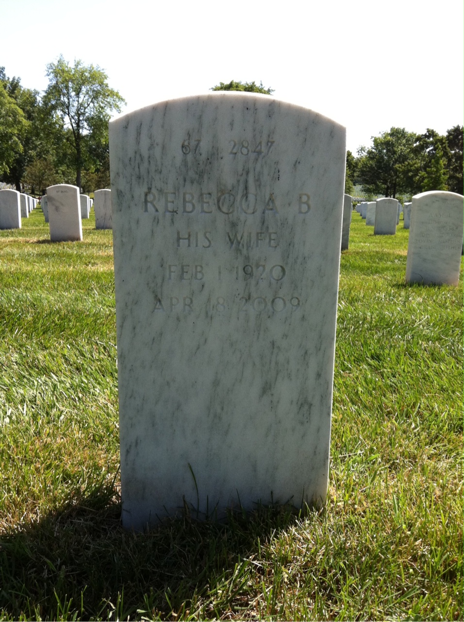 Back of headstone — William Hines