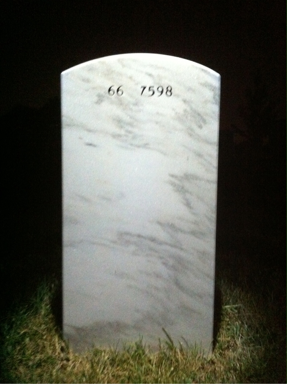 Back of headstone — David Gregory