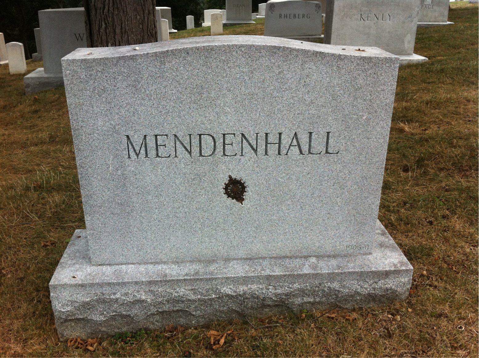 Back of headstone — Sally Mendenhall