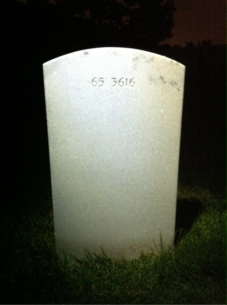 Back of headstone — Harold Azdell