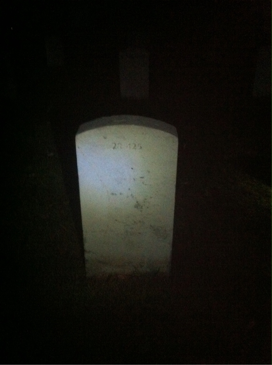 Back of headstone — John D Lee