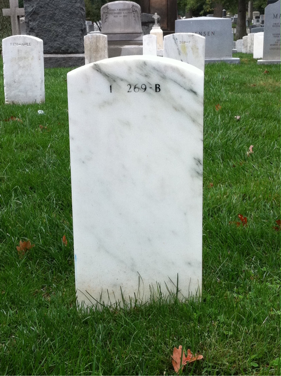 Back of headstone — Harold Brazier