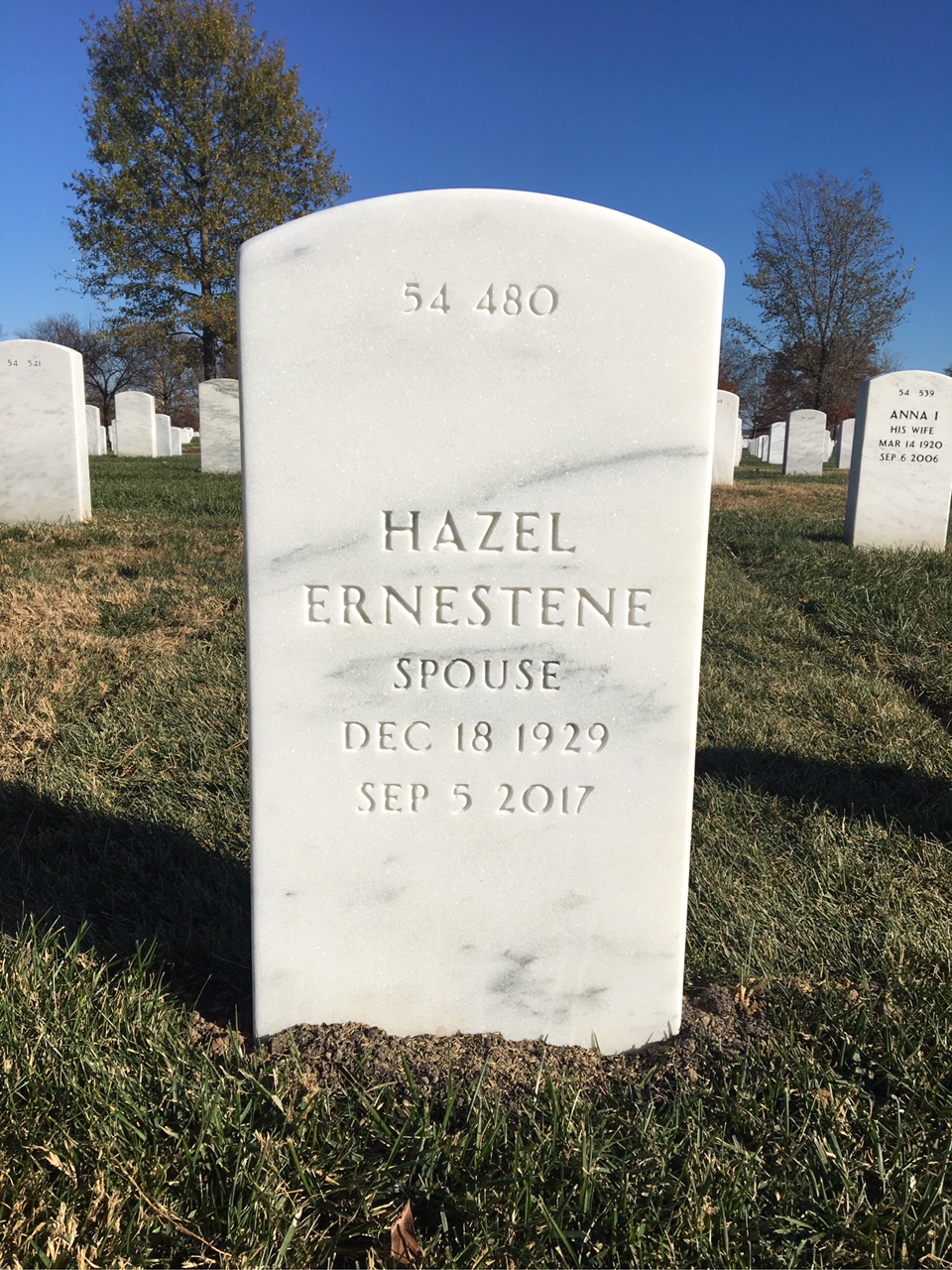 Back of headstone — Dewey Carter