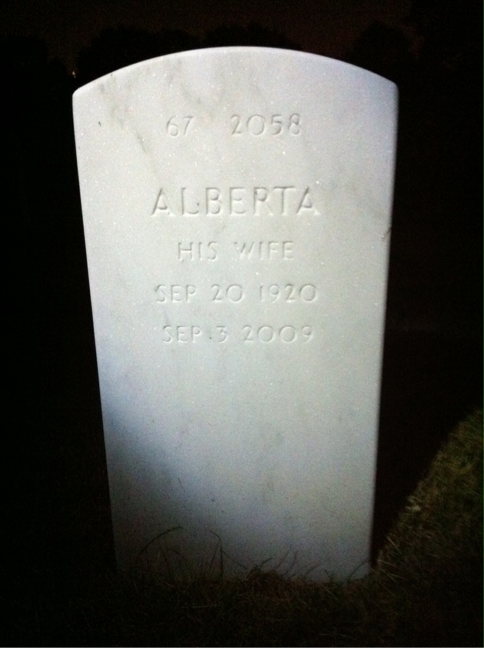 Back of headstone — Frank Warnock
