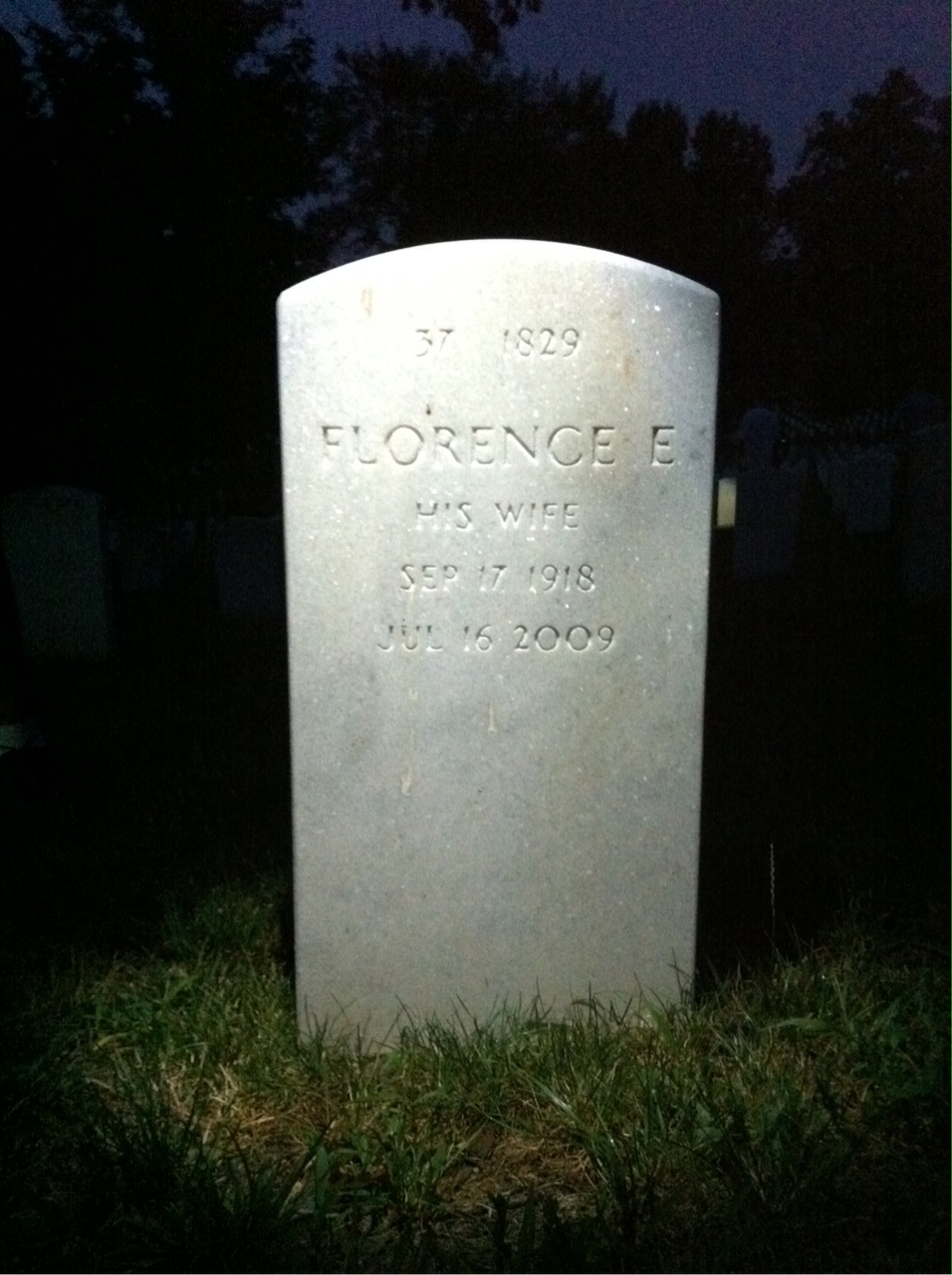 Back of headstone — James Lowe
